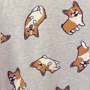 Zoe & Liv Gray Corgi Short Sleeve Cute Graphic Tee Shirt - Juniors Size Small